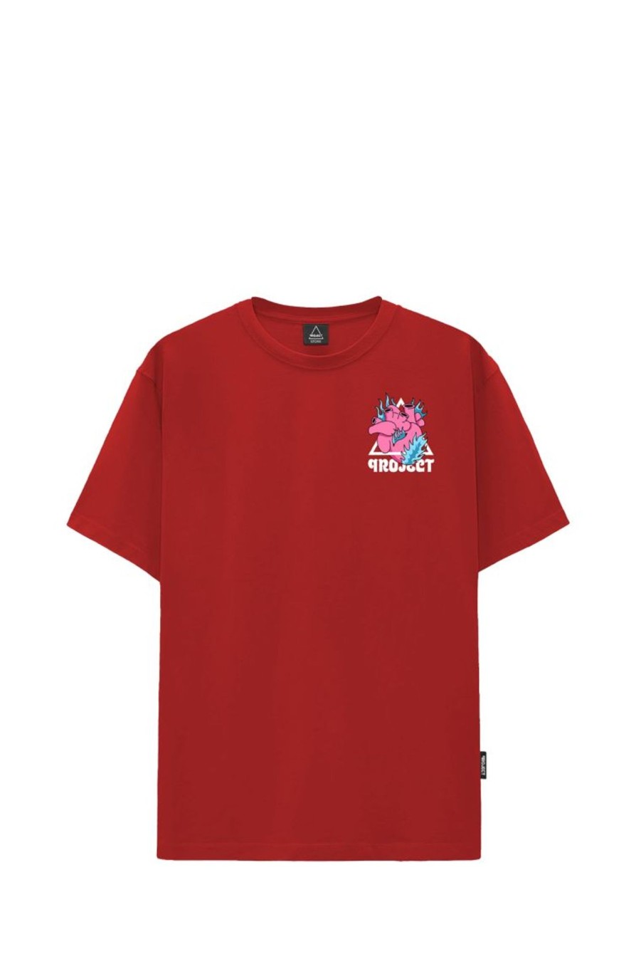 Wholesale PROJ3CT T-Shirt S1 Burning 59999_7921 Red-Red Man