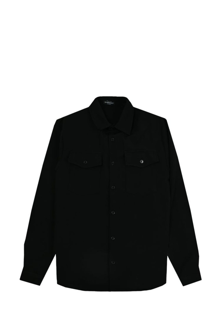 New BLACKRUGS Overshirt Collins 60664_7948 Nero-Nero Man