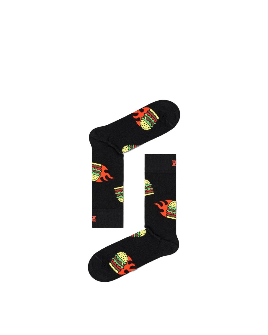 Clearance HAPPY SOCKS Calza P000128 Flaming Burger58162_14680 9000-9000 Man